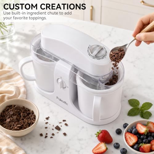 Pukomc Home Swirl Ice Cream Maker Machine with 2 Ice Cream Cup,0.9 quarts