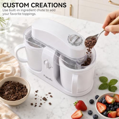 Pukomc Home Swirl Ice Cream Maker Machine with 2 Ice Cream Cup,0.9 quarts