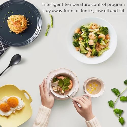 KEhtu Automatic Cooking Machine, 2400W 6L Auto Cooking Wok Fried Rice Machine,One-Click Smart Start, LED Display, 360 ° Automatic Rotation, for Stir Frying, Stewing, Cooking, and Soup Making