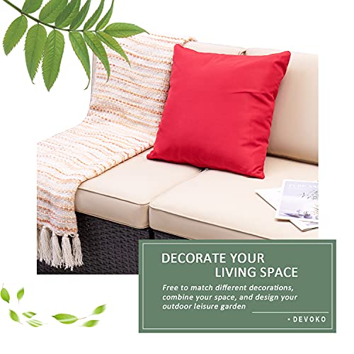Devoko 2 Pieces Patio Furniture Sets,Outdoor Sofa,Small Sectional Couch