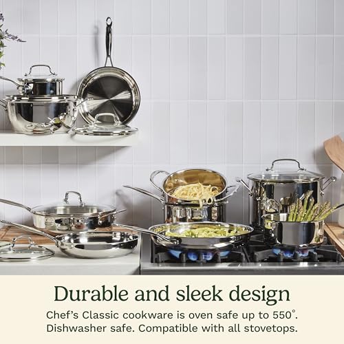 Cuisinart 1 Quart Saucepan w/Cover, Chef's Classic Stainless Steel Cookware Collection, 719-14