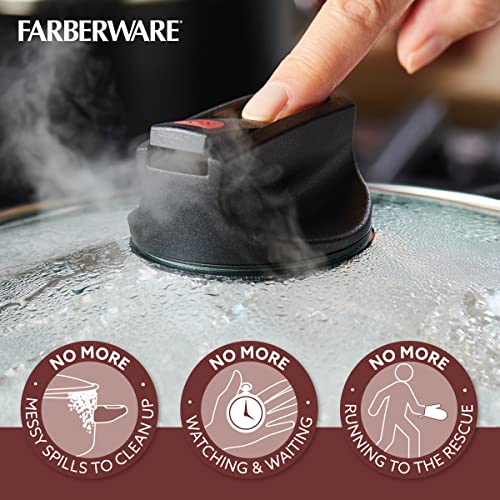 Farberware Smart Control Nonstick Cookware Pots and Pans Set, 14 Piece, Black