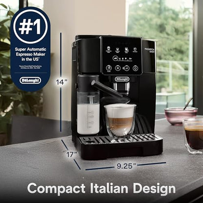 De'Longhi Magnifica Start Automatic Espresso Machine with Auto Milk Frother & Built in Grinder - 5 One-Touch Recipes, Easy-to-Clean, Home Barista Coffee Maker for Lattes, Cappuccino, Iced Coffee