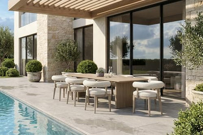 PURPLE LEAF Italian Patio Dining Set 9 Pieces with Cushion, Seamless Table
