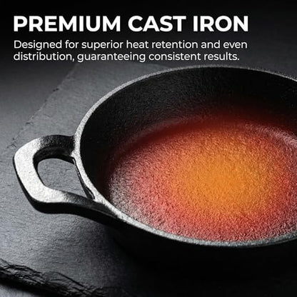 Hiceeden 4 Pcs Small Cast Iron Skillets, 6.3 x 6.3 x 1.6 Inch Non-stick Cast Iron Pan, Mini Frying Pans with Double Handle for Stove, Oven, Grill Safe, Indoor and Outdoor Use