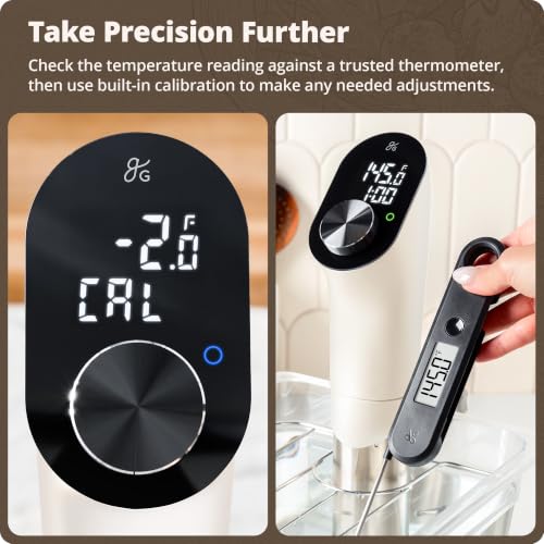 Greater Goods Sous Vide Cooker, 1100W, No App or WiFi Needed (Birch White)
