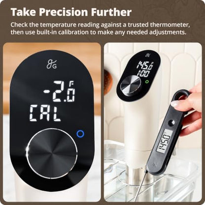 Greater Goods Sous Vide Cooker, 1100W, No App or WiFi Needed (Birch White)
