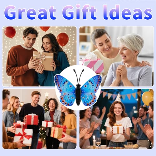 XMHBCSM Solar LED Butterfly Outdoor Wall Decor with Sparkling Light-Up Wings - Hanging Solar Lights for Garden, Yard, Patio, Balcony, Living Room, Bedroom