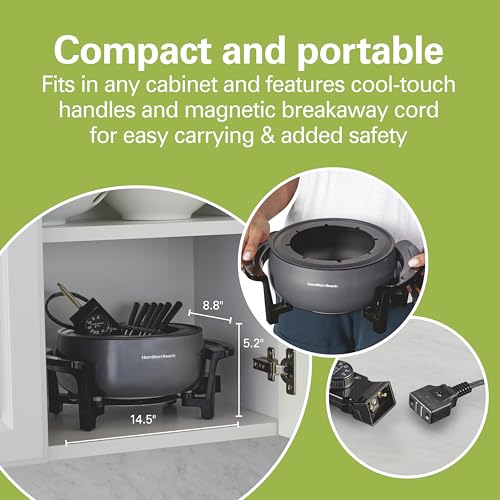 Hamilton Beach 12 Cup Electric Fondue Pot Set with Temperature Control
