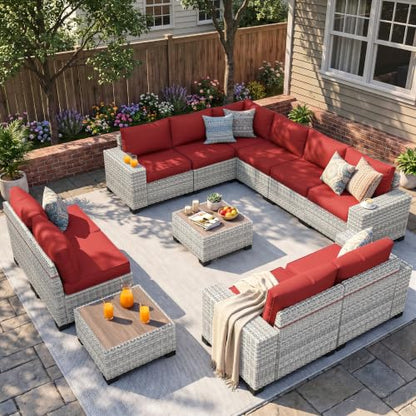 Outdoor Patio Furniture Set PE Wicker Rattan Outdoor Sectional Sofa