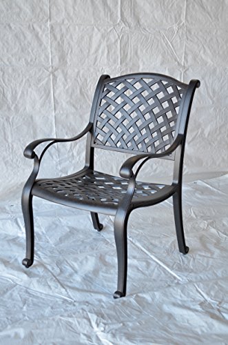 Nassau Outdoor Patio 11 pcs Dining Set Table 46" X 120" and 10 Chairs Dark Bronze, Cast Aluminum