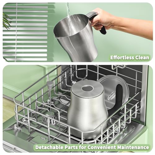 Maestri House Milk Frother, Variable Temp and Froth Thickness DualFro 600 Milk Frother Steamer, 21OZ Smart Touch Control Milk Warmer, Dishwasher Safe, Memory Function for Latte&Hot Chocolate (Black)