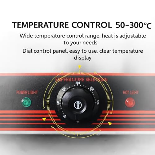 Commercial Electric Griddle 22 inch Adjustable Temp Control, Countertop Flat Top Electric Grill, heavy Duty healthy Stainless Steel Griddle BBQ Grill 55cm,Flat Top Grill for Restaurants