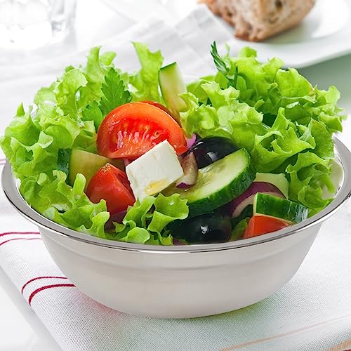 Gainhope Metal Prep Bowls, Mixing Bowl Stainless Steel Set, 4 Pack (9.5" x 3.1")