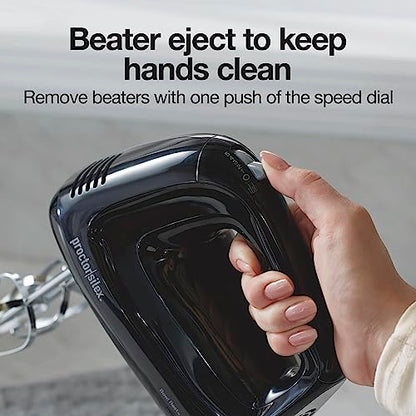 Proctor Silex Easy Mix 5-Speed Electric Hand Mixer with Bowl Rest, Compact and Lightweight, 215 Watts of Peak Power, Black (62511)