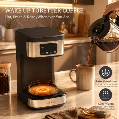 Sykaffe 12 Cup Programmable Coffee Maker,Drip Coffee Maker with 60oz Tank