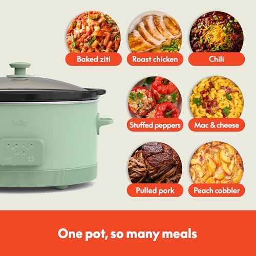 bella SAVOR 6qt Programmable Non-Toxic Slow Cooker, Seaglass