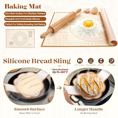 Sourdough Starter Kit with Dutch Oven, Sourdough Bread Baking Supplies, Sour Dough Starter Kits, Sourdough Accessories, Sour Dough Tools Sourdough Tools Kit Dutch Oven for Sourdough Bread Baking