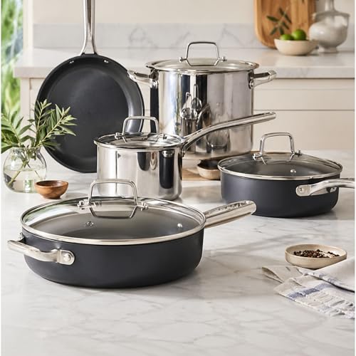 Alva Maestro 9-Piece Ceramic Nonstick Cookware Set – Free of PFAS, PTFE, & PFOA, Non-Toxic Pots & Pans + Lids – Induction & Oven Safe (400°F), Easy Clean Ceramic Coated Aluminum Kitchen Cookware Set