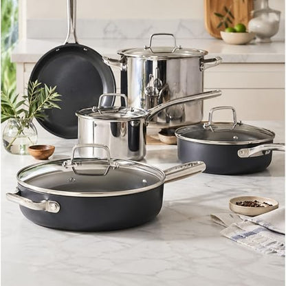 Alva Maestro 9-Piece Ceramic Nonstick Cookware Set – Free of PFAS, PTFE, & PFOA, Non-Toxic Pots & Pans + Lids – Induction & Oven Safe (400°F), Easy Clean Ceramic Coated Aluminum Kitchen Cookware Set