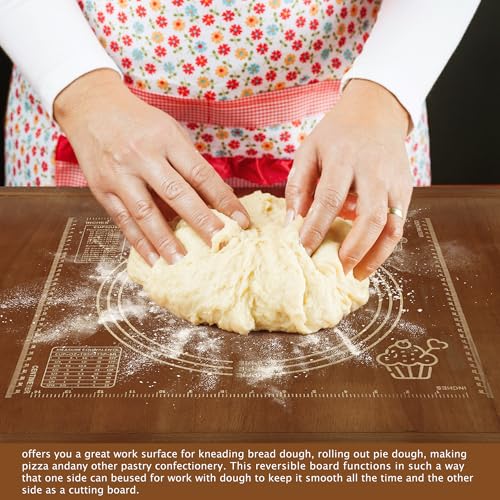 24" x 20" Wooden Pastry Board with Lip - Large Dough Board for Kneading, Rolling, & Baking, Wood Bread Board for Countertop, Cutting Board, Perfect Pastry Baking Board for Kitchen