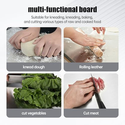 Extra Large Stainless Steel Cutting Board with Lip – 24" x 20" Metal Chopping Board for Kitchen Countertop, Non-Slip Steel Pastry Board for Meat, Vegetables, Dough & Baking, Easy to Clean
