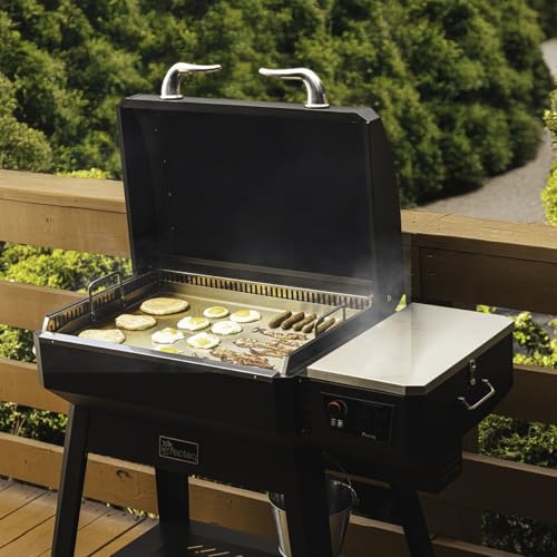 recteq Pellet Grill SmokeStone RT-480SS, Outdoor Griddle Grill with Even Temperature, Rolled Steel Cooktop