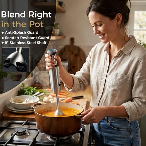 TALIA Immersion Blender & Whisk, Chopper, Cup, Stainless Steel Body, Corded