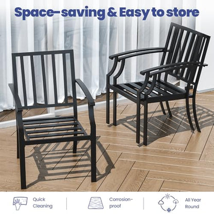 RTDTD 16 PCS Outdoor Patio Dining Set,Patio Table and Chairs Metal Outdoor Patio Furniture Set with Umbrella Hole,Dining Table Set with Swivel Chairs for Deck,Backyard and Garden,Brown