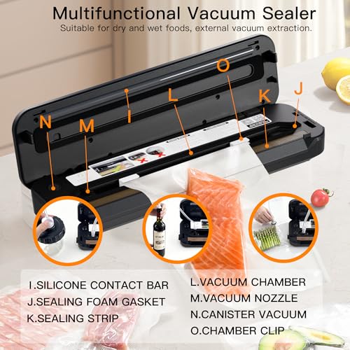 MegaWise Powerful and Compact Vacuum Sealer Machine One-Touch Automatic Food Sealer
