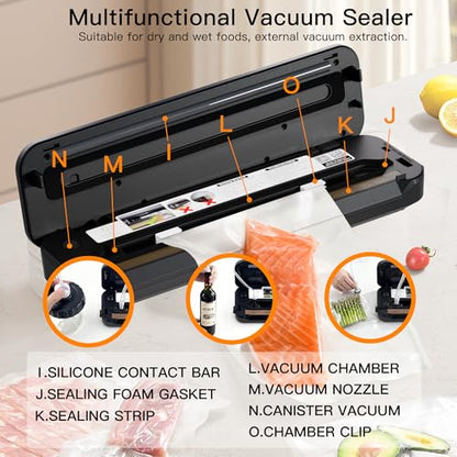 MegaWise Powerful and Compact Vacuum Sealer Machine One-Touch Automatic Food Sealer