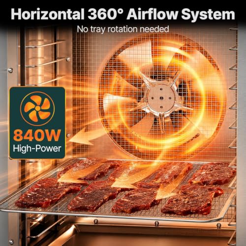 HOPERAN 14-Tray Food Dehydrator with 10 Presets, Stainless Steel, 840W
