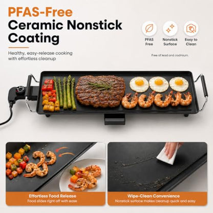 AEWHALE 35" Electric Griddle,Extra Large Ceramic Nonstick