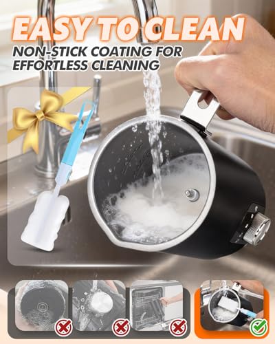 5-in-1 Electric Milk Frother and Steamer, Automatic Milk Foamer Hot Chocolate Maker with Wood Grain Handle, 11.8oz Milk Warmer and Heater for Latte, Cappuccino, Hot Cocoa Maker, Frother for Coffee