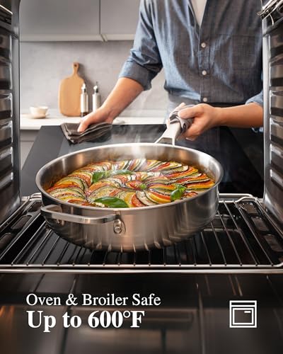 Stainless Steel Cookware Set,Tir-Ply Pots and Pans Set,13 Pcs Stainless Steel Induction Kitchen Cookware Sets,PFOA Free, Frying Pans, Butter warmer,Saute Pan & Stock Pot,Compatible with All Cooktops