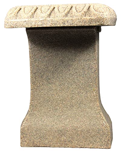 Emsco Group 2306-1AZ Garden Bench – Natural Sandstone Appearance – Made of Resin – Lightweight – 12” Height