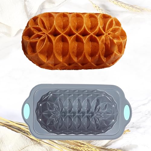 4 Piece Silicone Loaf Pan for Baking Bread, Non-Stick Kitchen Oven Bread Pan, Perfect for Banana Bread, Sandwich Bread, Pound Cake and Meatloaf, 4 Cups, Grey