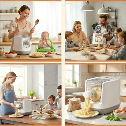 Electric Pasta Maker, Automatic Pasta Maker Machine, Comes with 13 Types Shapes & 650g Flour Large Capacity, Electric Noodle Machine for Spaghetti, Fettucine and Macaroni, Easy to Clean