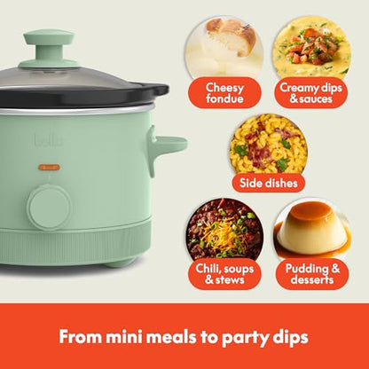 bella 1.5qt Non-Toxic Manual Slow Cooker with 3 Heat Settings, Seaglass