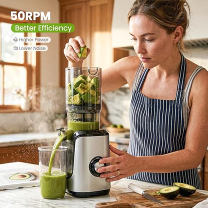 KMFurnila Juicer Machines, Electric Slow Masticating Cold Press Juicer