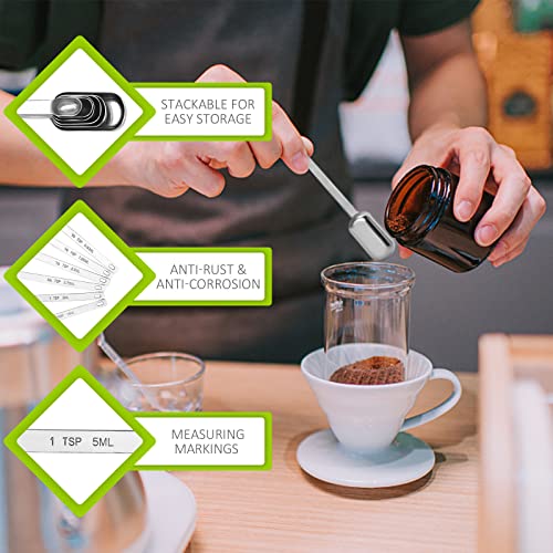 BERYLER 1PCS 1tsp (1/3tbsp, 5ml) Single Measuring Spoon, Stainless Steel Long Handle Individual Teaspoons Only