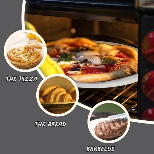 AUPLEX 9'' Pizza Stone for Oven and Grill Round Baking Stone Heavy Duty Cordierite Pizza Cooking Pan for Indoor Electric Ovens Baking Crisp Crust Pizza Bread with RV Oven Home(23cm*1cm)
