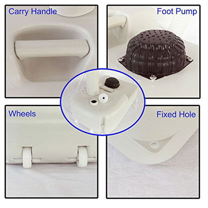 Portable Camping Sink with Towel Holder & Soap Dispenser, Portable Sink Camping Hand Washing Station Hand Wash Basin Stand with Rolling Wheels for Outdoor Events, Gatherings, Worksite, Camping