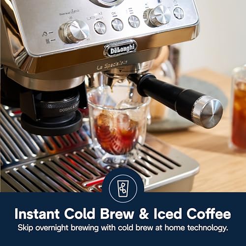 De'Longhi La Specialista Arte Evo Espresso Machine - Compact Cold Brew Coffee Maker with Grinder, Milk Steam Wand/Frother & Tamping Tools - Home Barista Kit for Lattes, Cappuccinos, Iced Coffee