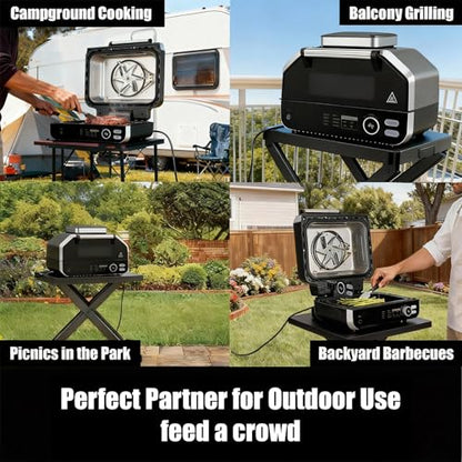OLIXIS Electric Grill Indoor & Outdoor, 8-in-1 Multifunctional BBQ Grill