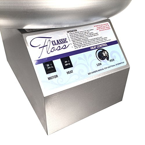 Classic Floss COMMERCIAL Cotton Candy Machine with Metal Bowl - For Professional Concessions
