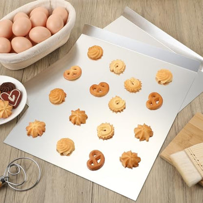 Yiyiring 3 Pcs Large Flat Cookie Baking Sheets 13 x 16 Inch Aluminum Cookie Sheet Flat Insulated Baking No Edges Pans Pan Tray for Oven Bake Cooking