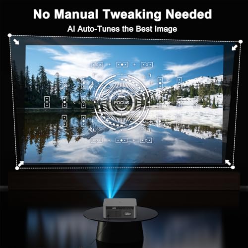 HAPPRUN 2500 ANSI Lumens Outdoor Projector with Built-in Streaming Apps, 4K Decoding Resolution, Dolby Audio, WiFi 6 and Bluetooth 5.2 for Indoor and Outdoor Home Theater