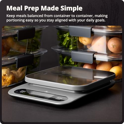 Greater Goods Digital Food Scale for Kitchen & Baking, 10kg/22lb High-Capacity Weight Scale with 1g Precision, Stainless Steel Platform, Hi-Def LCD, Ideal for Bread, Sourdough & Bulk Cooking