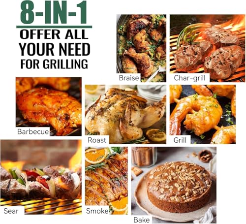 Z GRILLS 2026 Upgrade 8-in-1 Electric Wood Pellet Grill & Smoker with PID V3.0 Controller, LCD, 697 Sq In,Meat Probes, Easy Hopper Clean-out & Grill Cover